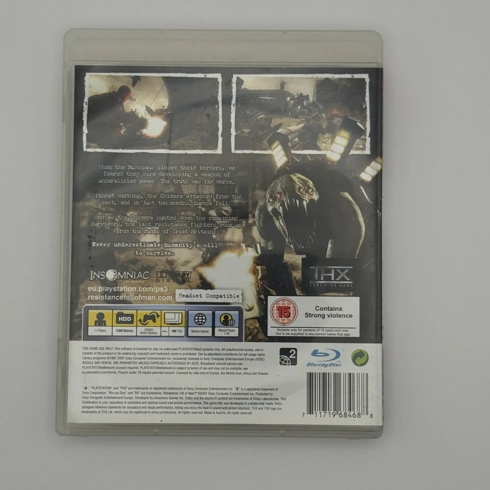 Resistance Fall of Man Sony PlayStation 3 PS3 PAL Insomniac Games CIB BCES-00001